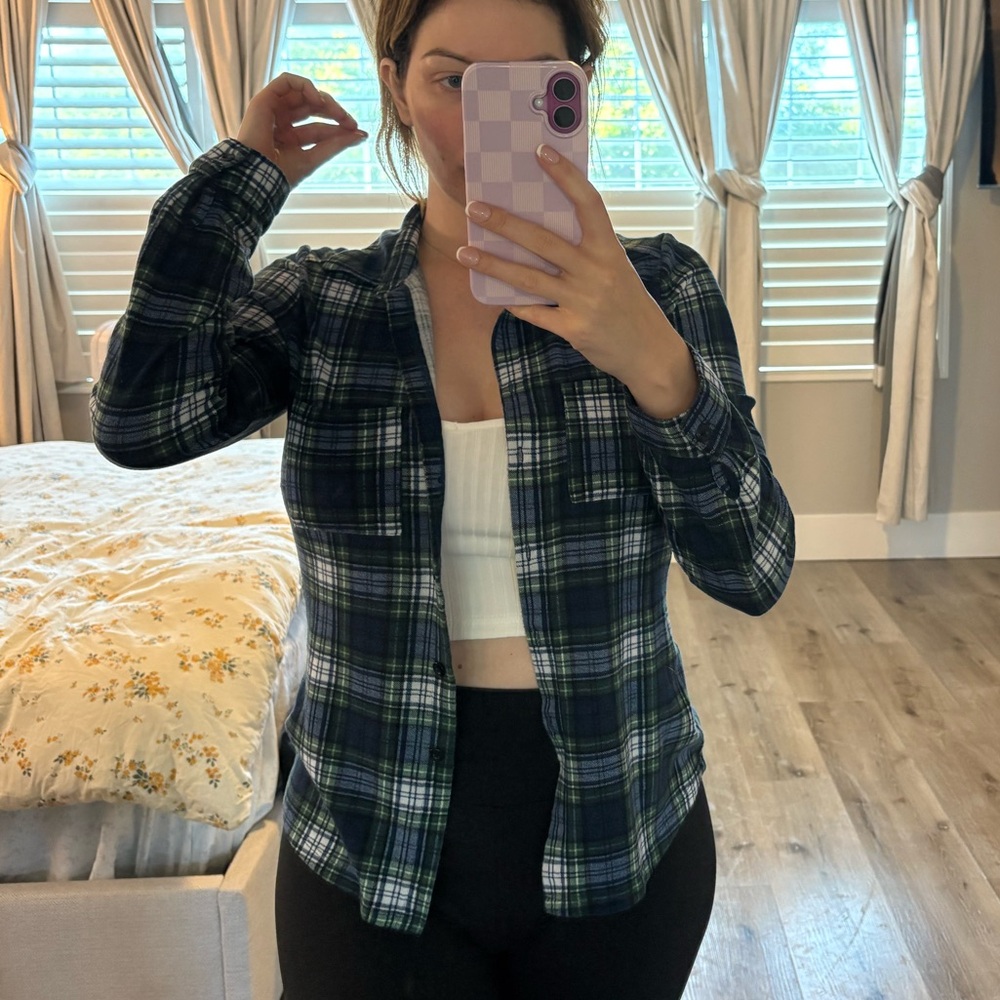 Plaid Button-Up Shirt